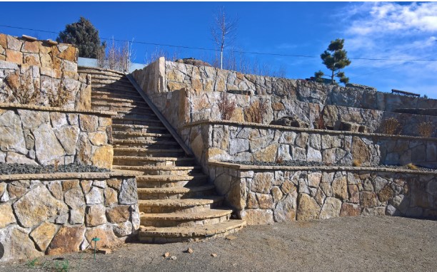 hand stack retaining walls